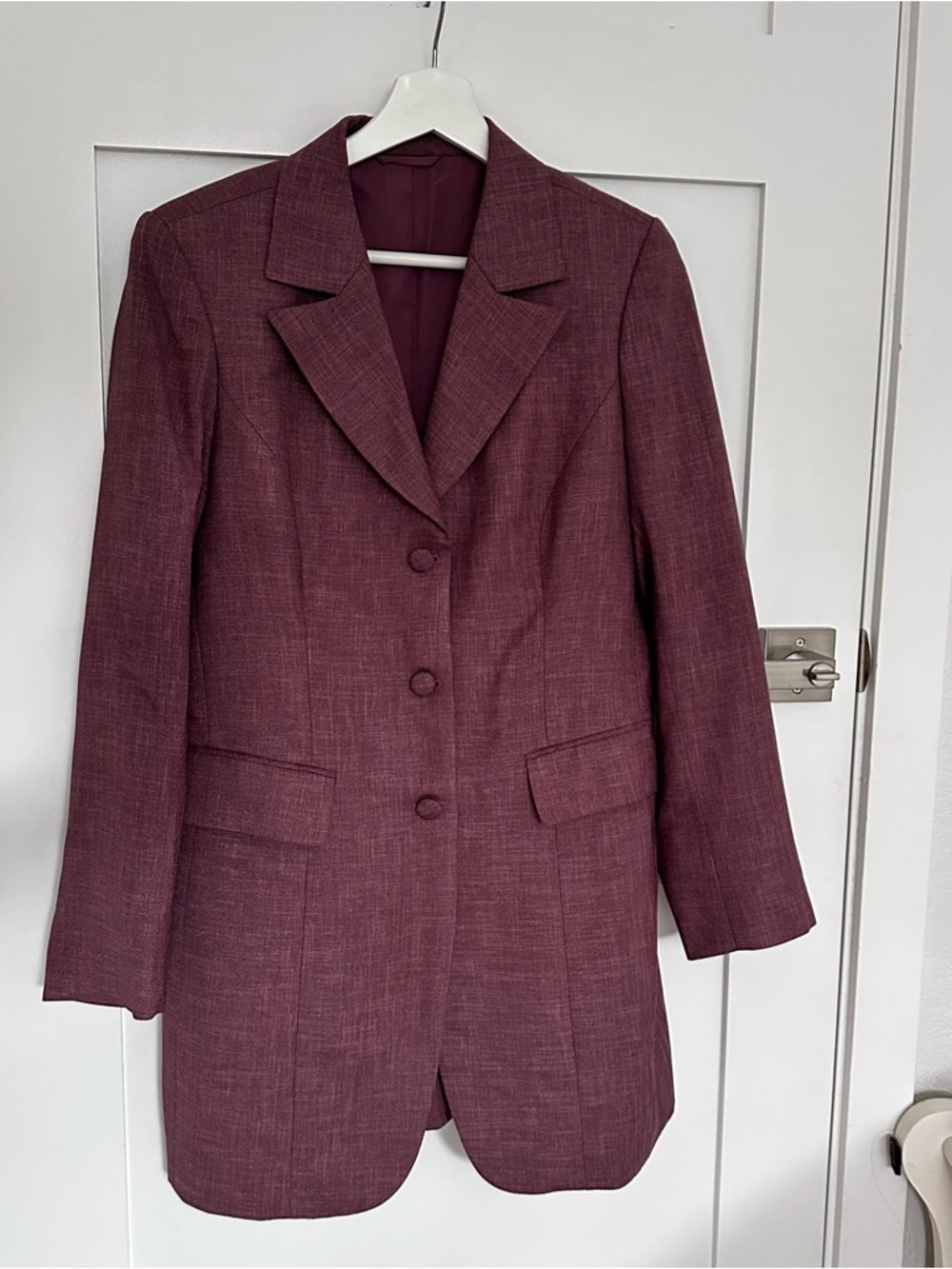 Womens vintage Plum purple Tailored Long Blazer Jacket